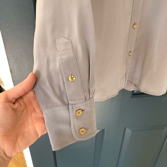 C. Wonder Gray Silk Blouse - Picture 3 of 6